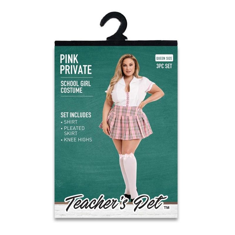 3 Pc Pink Private School Girl Costume