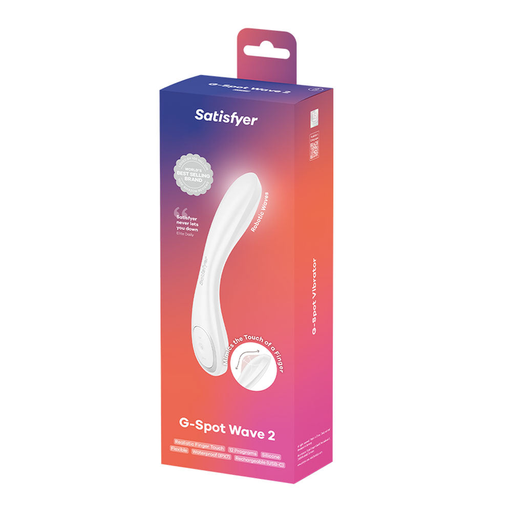 Satisfyer G-Spot Wave 2 - White - White 23.6 cm USB Rechargeable Flicking Tip Vibrator