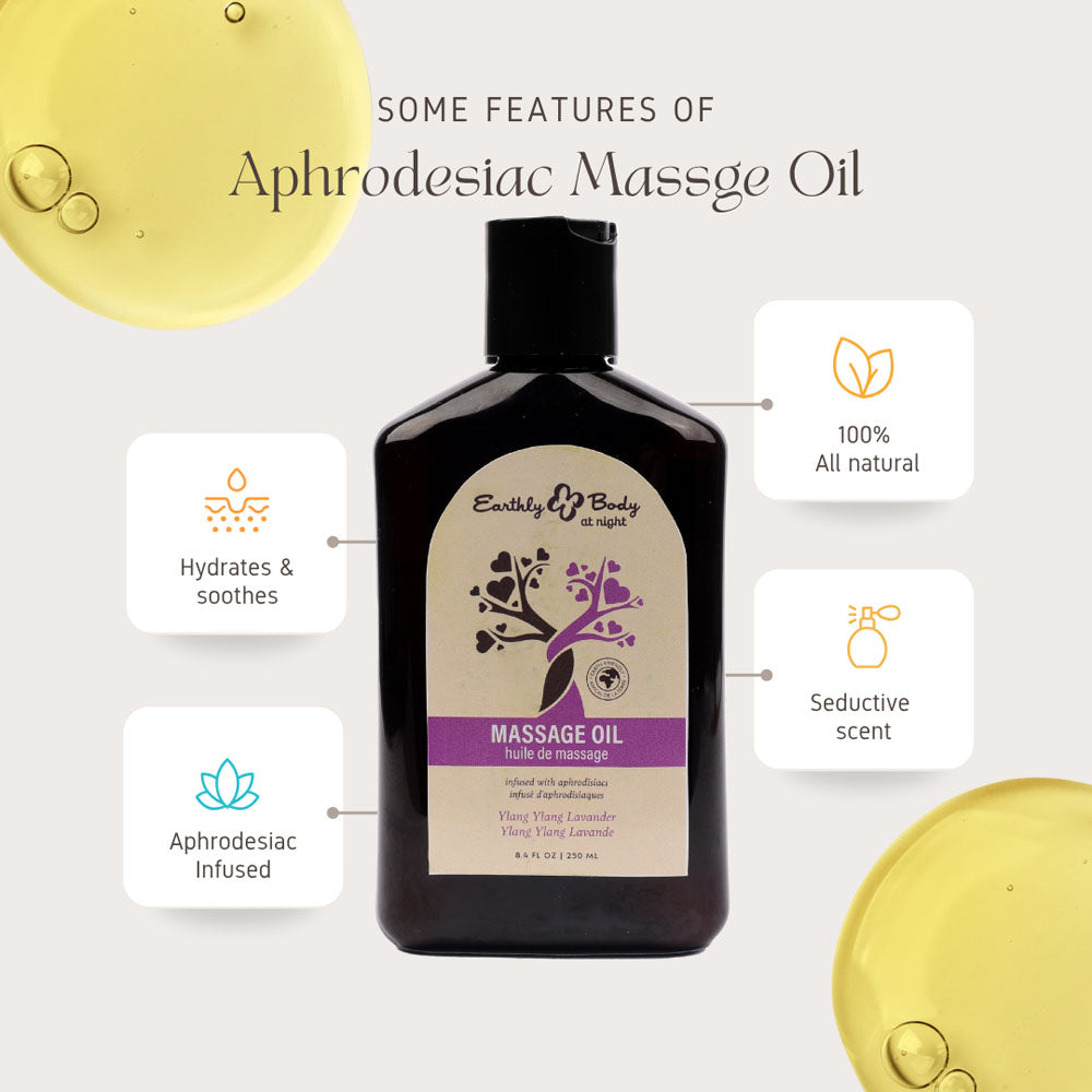 EB Hemp Seed Massage Oil YLANG YLANG LAVENDER - 250 ml - Ylang Ylang & Sandalwood Scented Massage Oil - 250 ml Bottle