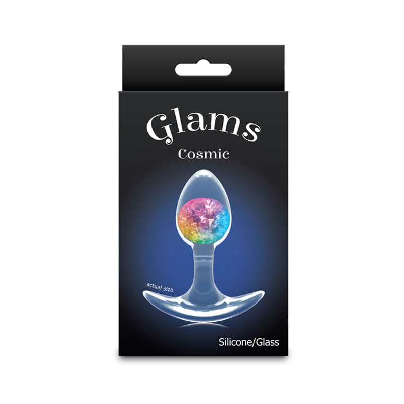 Glams Cosmic - Small - Rainbow - Clear/Rainbow 8.1 cm Small Butt Plug
