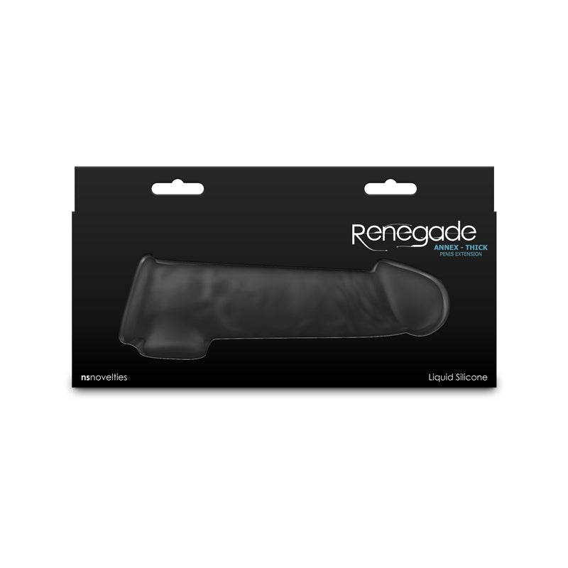 Renegade Annex - Thick - Black - Black 18.6 cm Penis Extender Sleeve