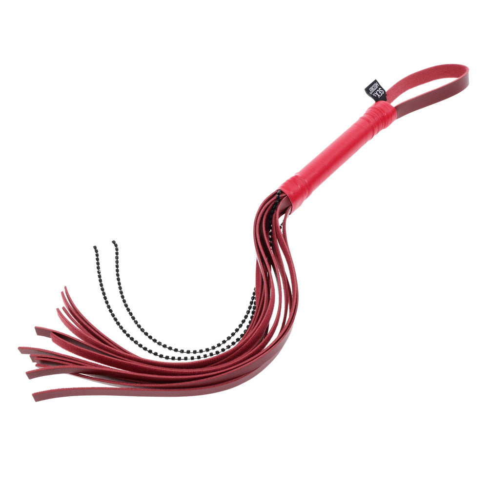 S&M Exs & Ohs Crystal Flogger - Red Flogger Whip