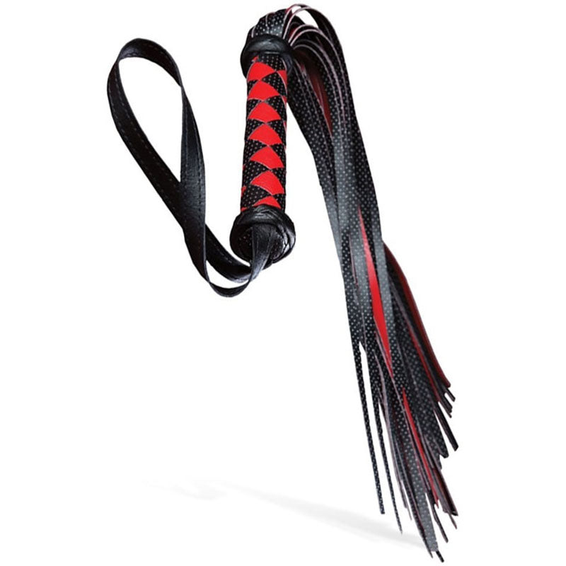 Adam & Eve Scarlet Couture Diamond Flogger - Red/Black Whip