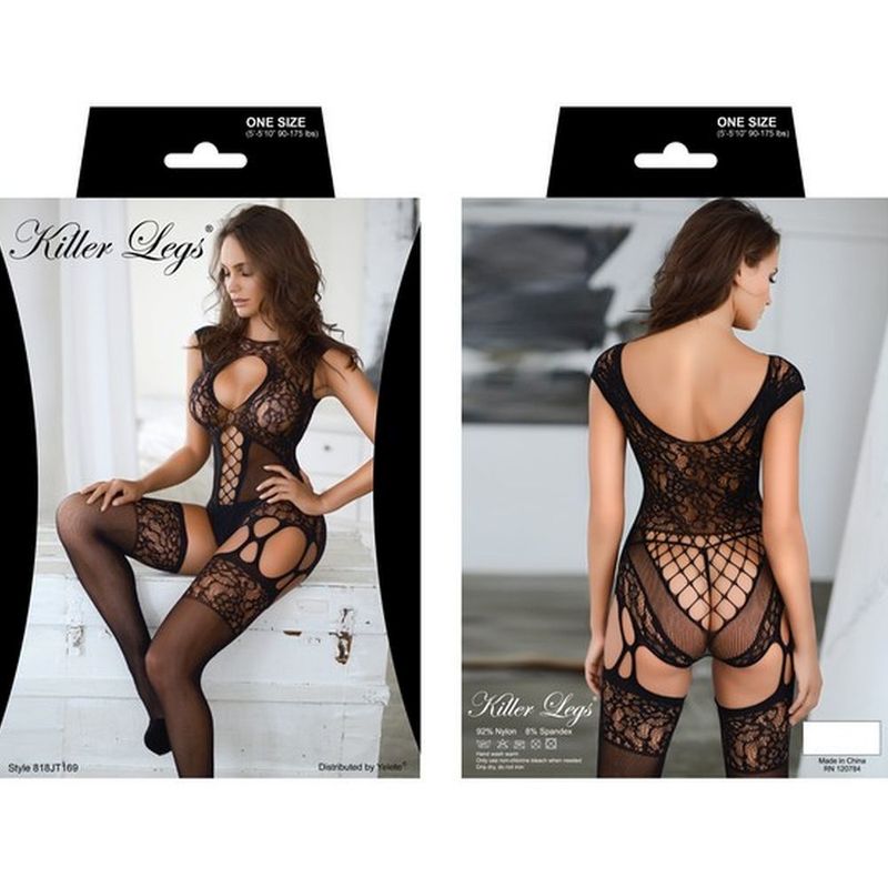 Rebel Republic Fishnet Bodystocking Black