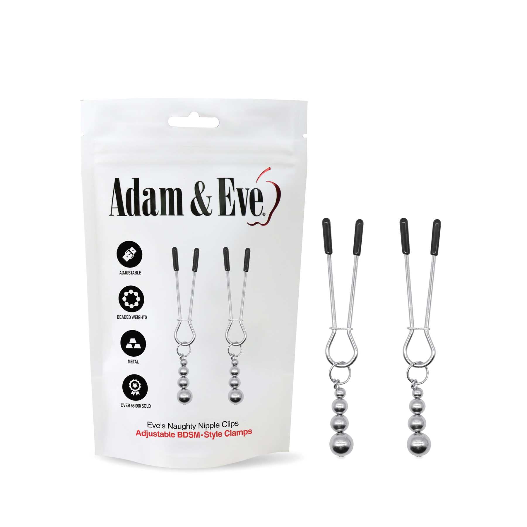 Adam & Eve Eve's Naughty Nipple Clips - Set of 2