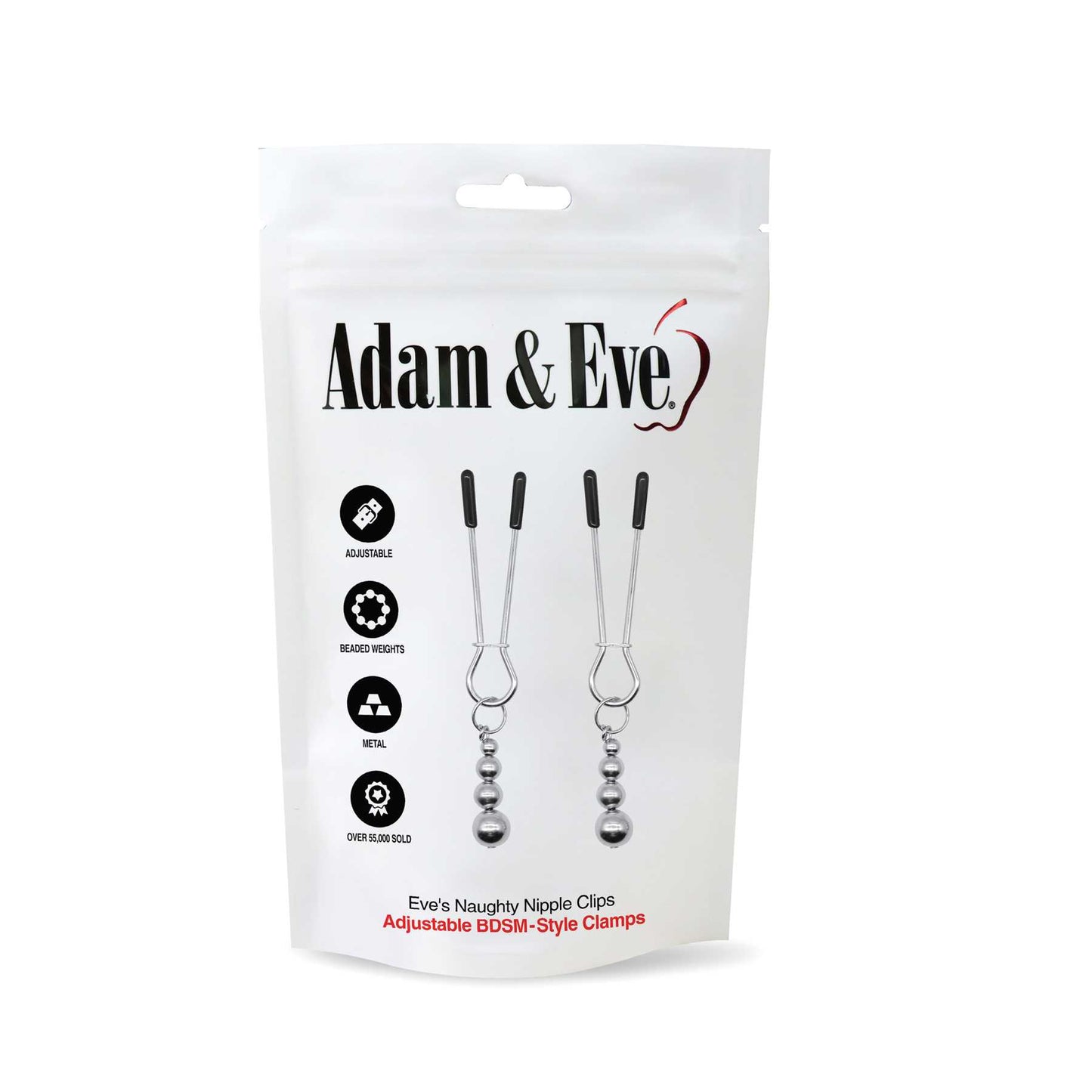 Adam & Eve Eve's Naughty Nipple Clips - Set of 2