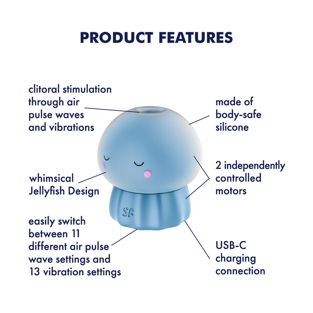 Satisfyer Jelly-cious - Blue USB Rechargeable Air Pulse Stimulator