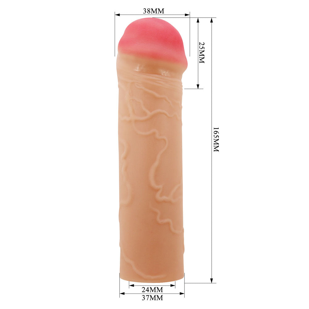 Party Up OSCAR 1 Inch Extender Sleeve - Flesh 1 Inch Penis Extender Sleeve