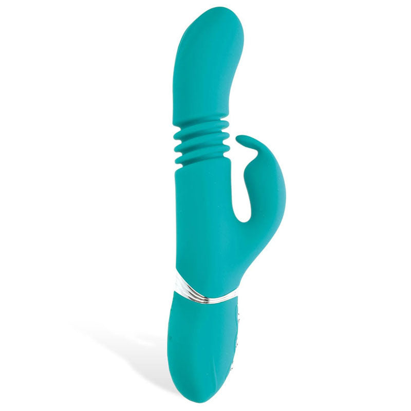 Adam & Eve Eve's Rechargeable Thrusting Rabbit - Green 22.9 cm (9'') USB Rechargeable Thrusting Rabbit Vibrator