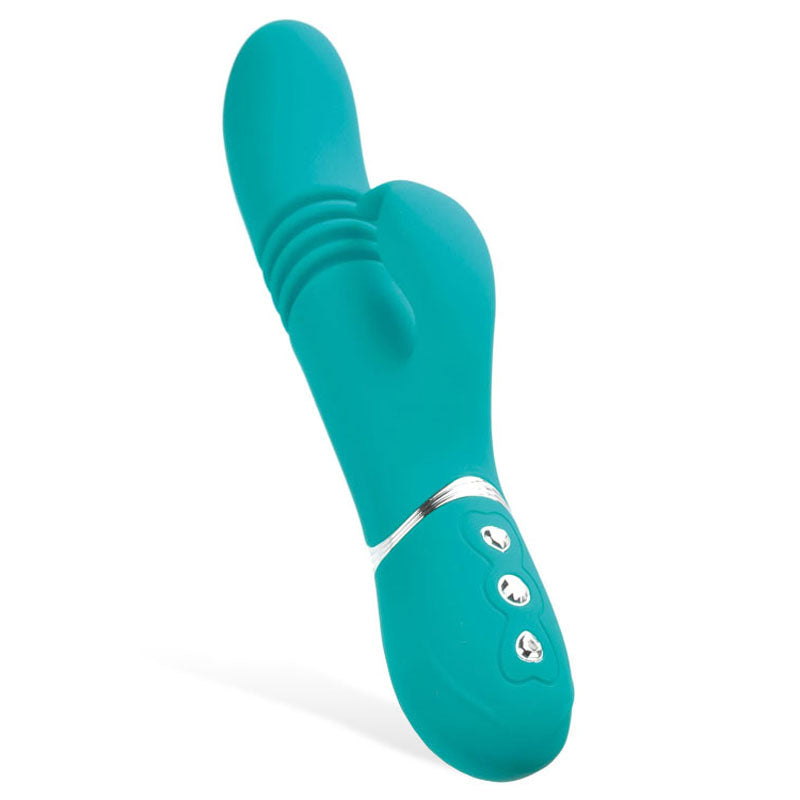Adam & Eve Eve's Rechargeable Thrusting Rabbit - Green 22.9 cm (9'') USB Rechargeable Thrusting Rabbit Vibrator
