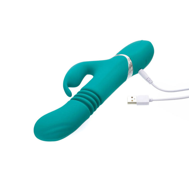 Adam & Eve Eve's Rechargeable Thrusting Rabbit - Green 22.9 cm (9'') USB Rechargeable Thrusting Rabbit Vibrator