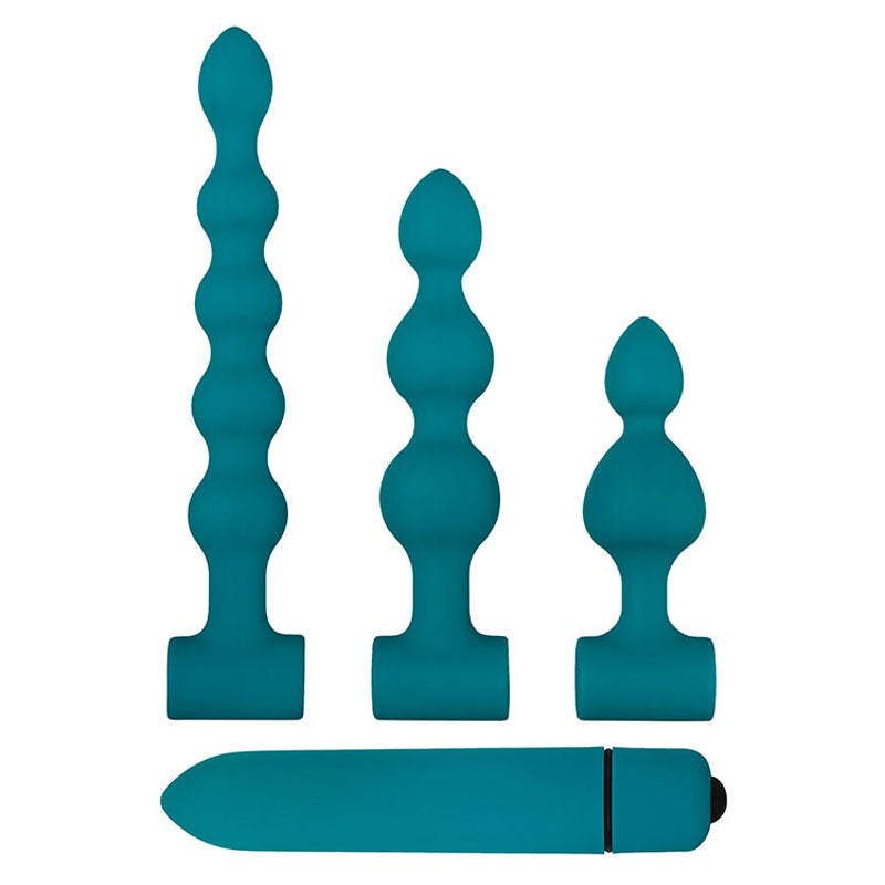 Adam & Eve Vibrating Bumpy Bead Set - Green Vibrating Anal Bead Set