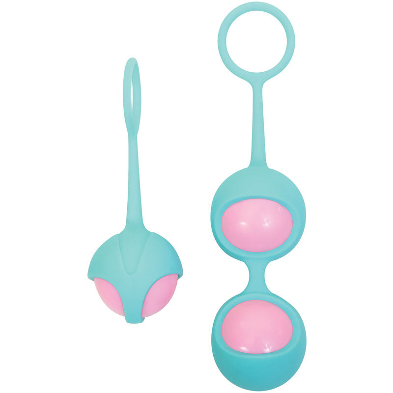 Adam & Eve Eve's Kegel Training Set - Teal/Pink Kegel Trainers - Set of 2