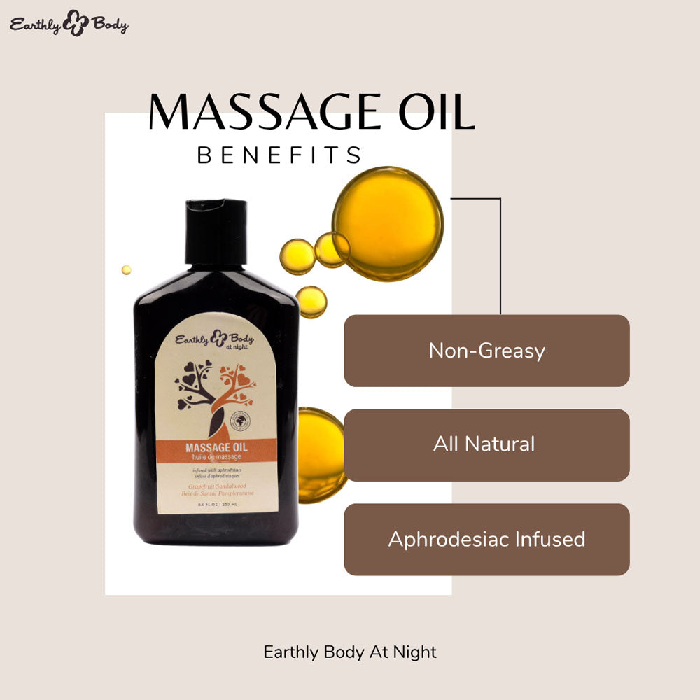 EB Hemp Seed Massage Oil GRAPEFRUIT SANDALWOOD - 250 ml - Grapefruit Sandalwood Scented Massage Oil - 250 ml Bottle