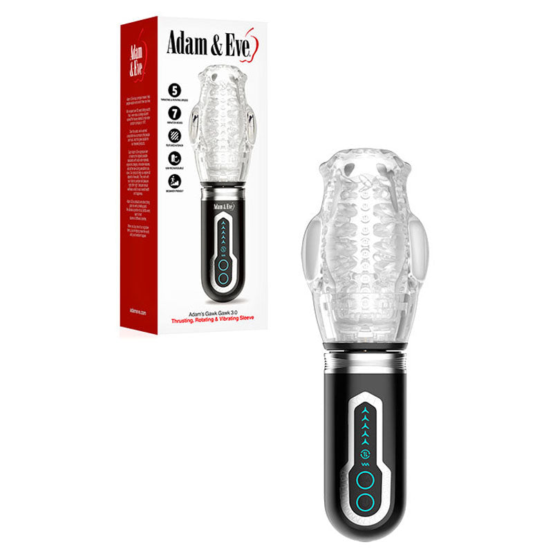 Adam & Eve Adam's Gawk Gawk 3.0 - Clear USB Rechargeable Thrusting