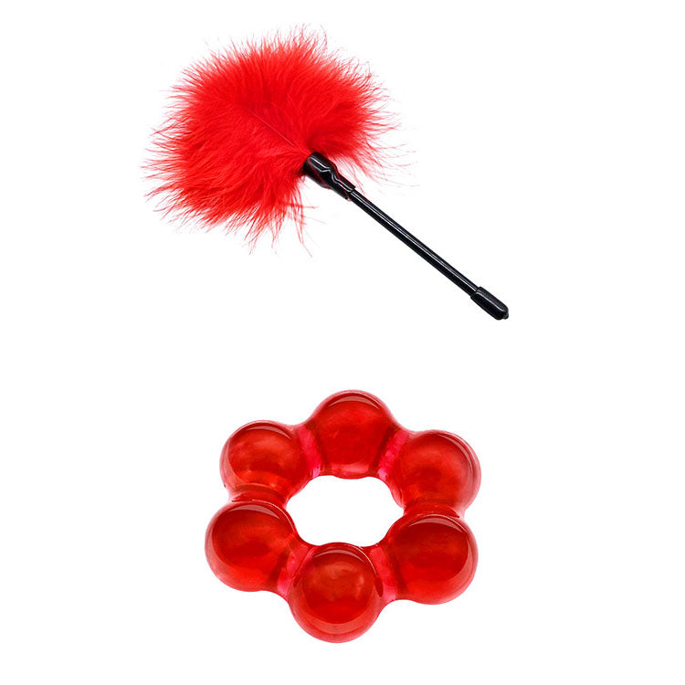 Adam & Eve SENSUAL SCARLET NIGHTS - Black/Red Couples Bondage Kit - Set of 10 Pieces