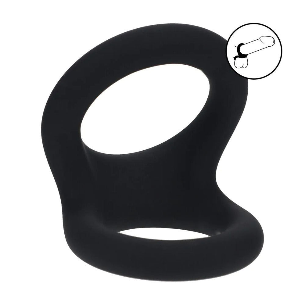 LEVELZ Double O Silicone Cock Ring - M - Black - Black Cock & Balls Rings