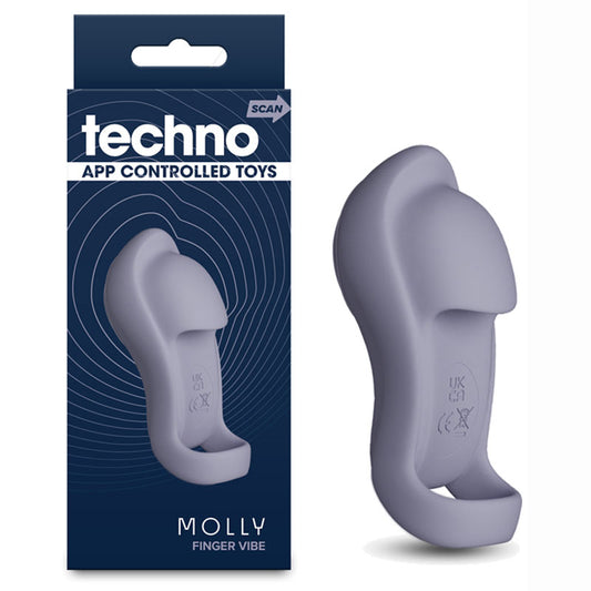 Techno - Molly - Grey USB Rechargeable Finger Stimulator with App Control