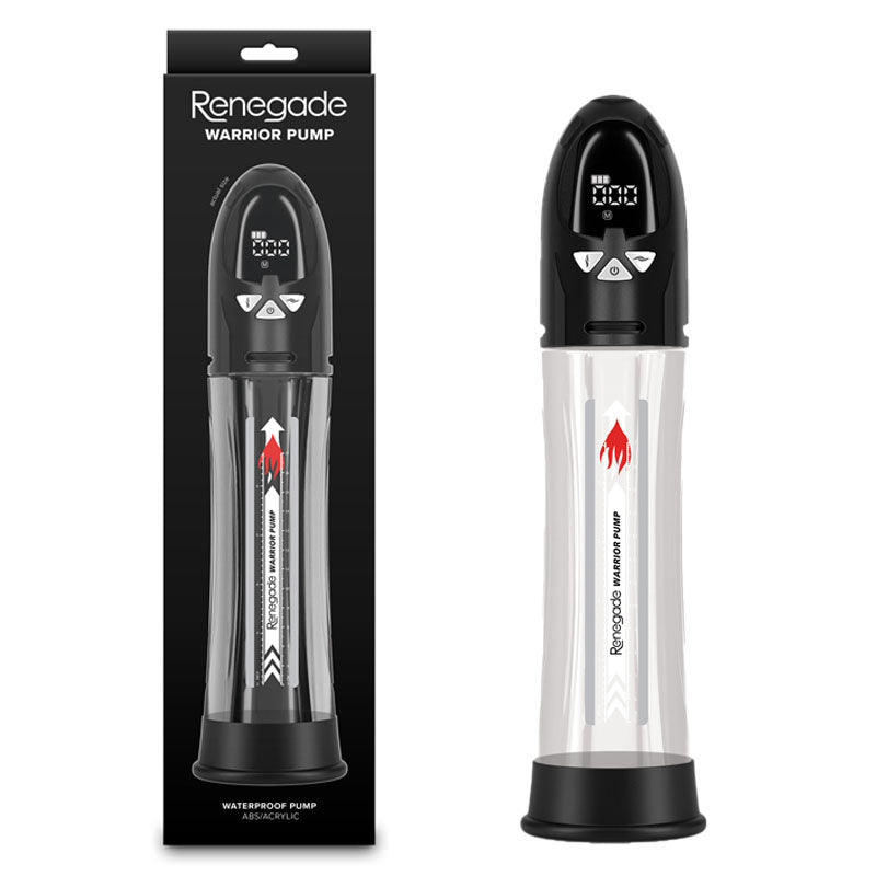 Renegade Warrior Pump - Black - Black/Clear Waterproof Automatic Penis Pump