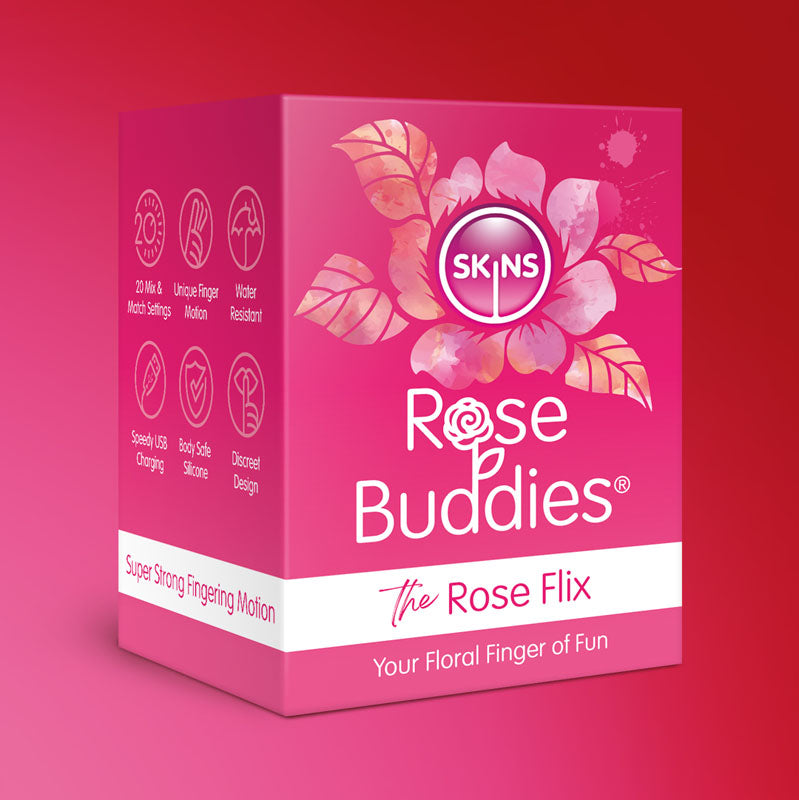 Skins Rose Buddies - The Rose Flix - Pink USB Rechargeable Flicking Rose Stimulator