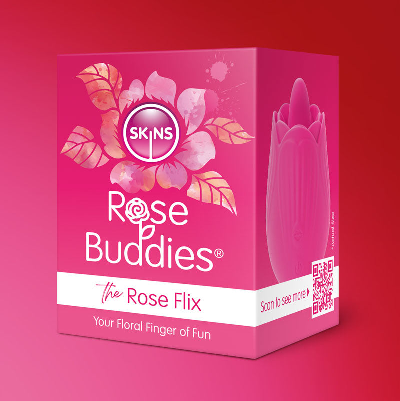 Skins Rose Buddies - The Rose Flix - Pink USB Rechargeable Flicking Rose Stimulator