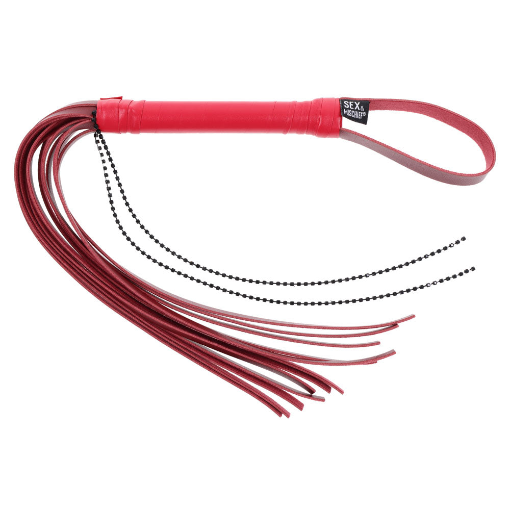 S&M Exs & Ohs Crystal Flogger - Red Flogger Whip