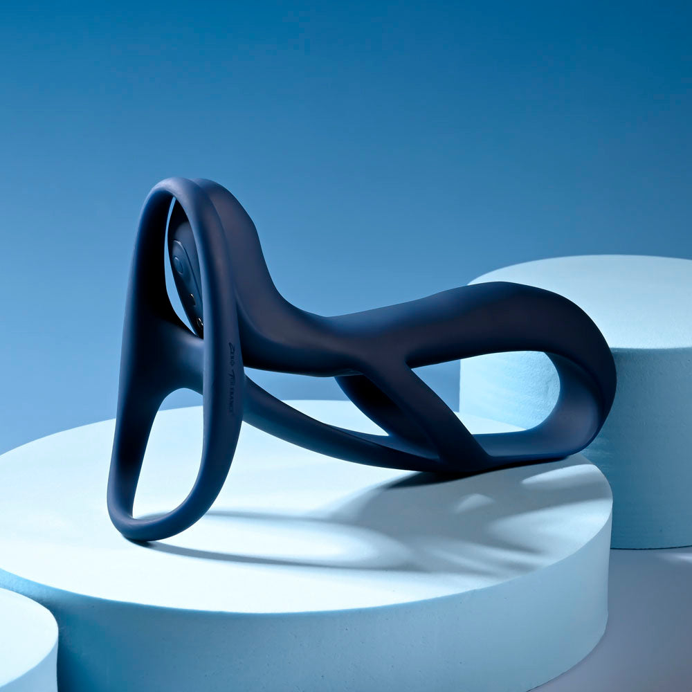 Zero Tolerance BIG TIME - Navy Blue USB Rechargeable Vibrating Penis Sleeve with Wireless Remote