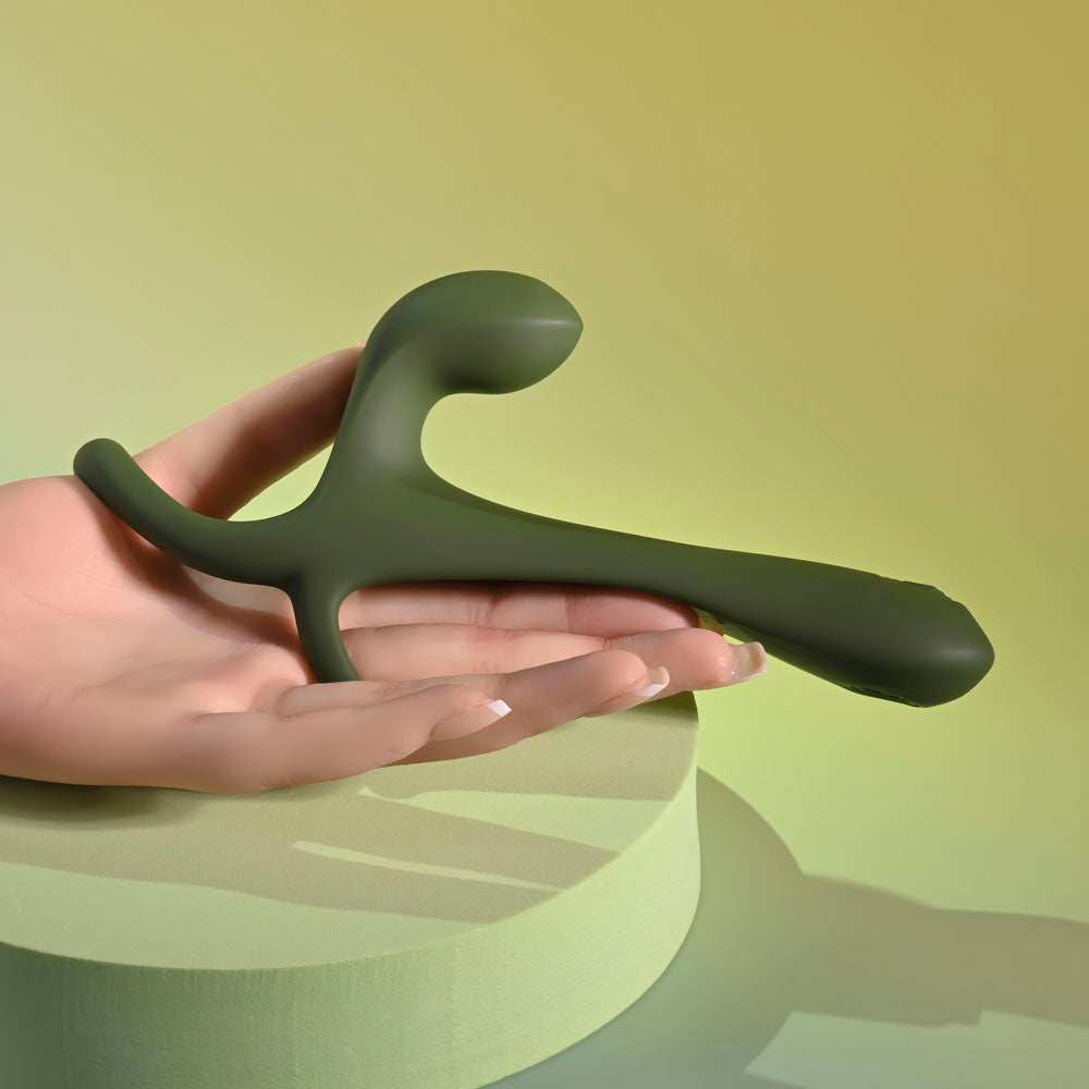 Zero Tolerance STRAP, TAP & GO - Green USB Rechargeable Vibrating & Tapping Penis Sleeve with Wireless Remote